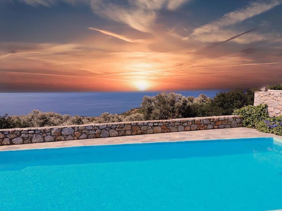 Villa Mavri Ruhige Private Pool Villa, Meerblick Agia Paraskevi  Exterior foto